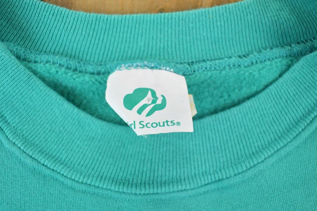 Vintage 1990s Junior Girl Scouts Cute Crewneck Sweater Men's XS - Image 3