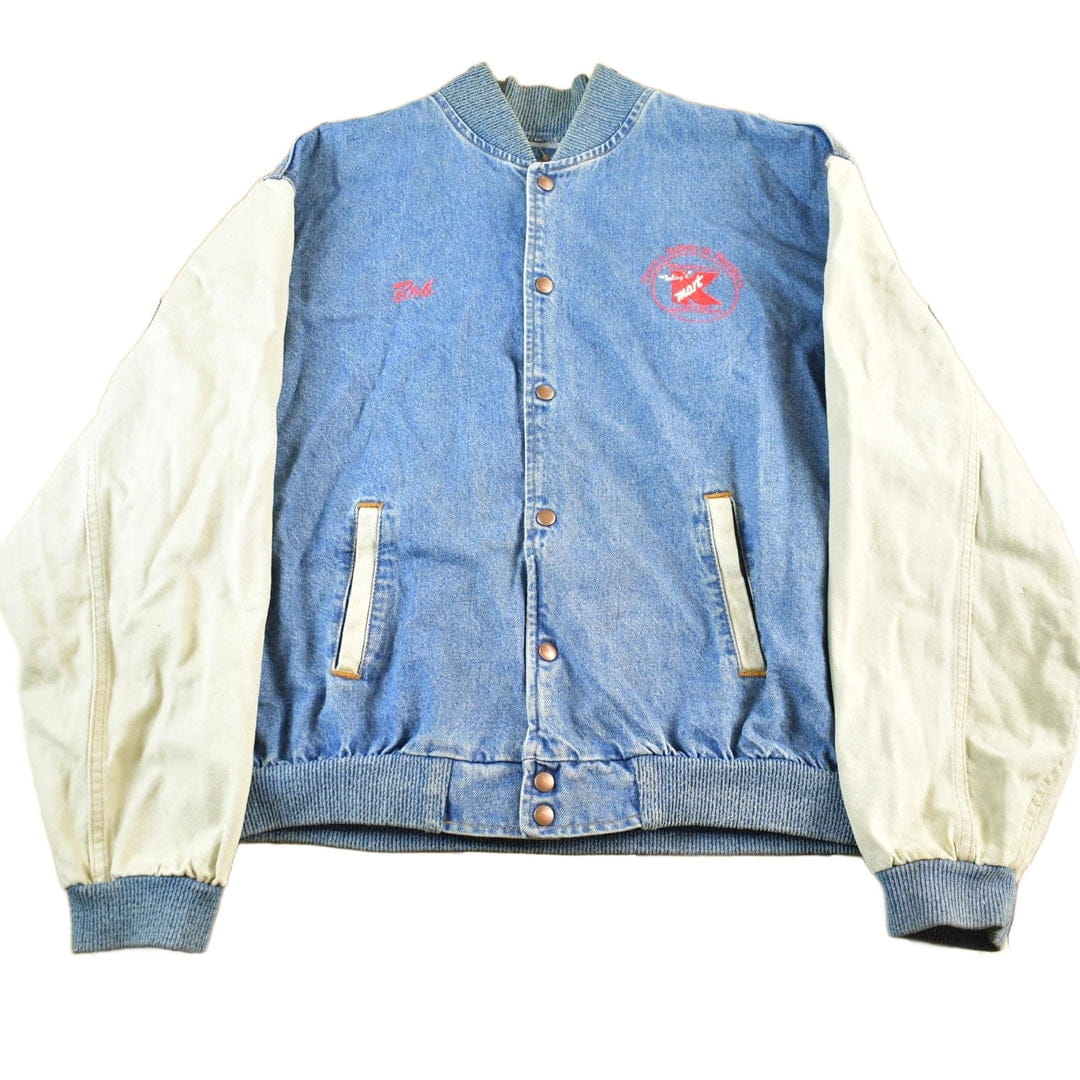 Vintage 1990s K Mart Denim Varsity Jacket Men's 2XL