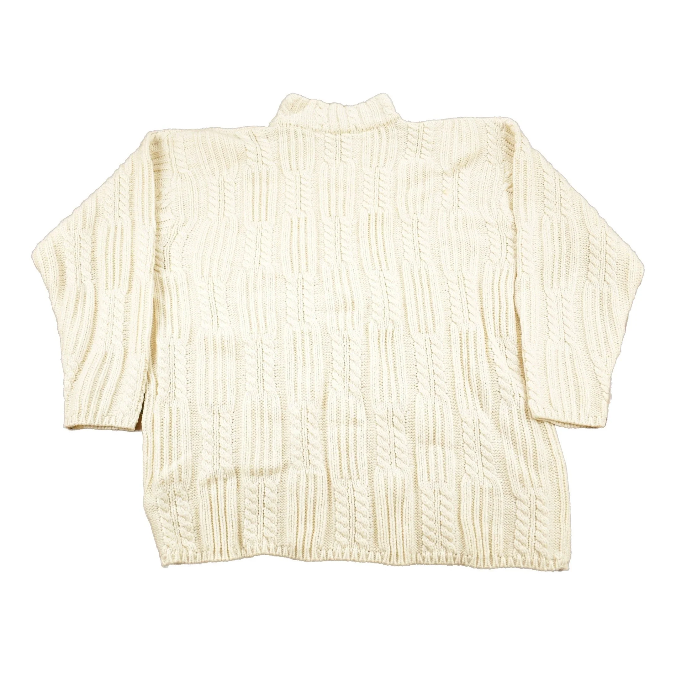 Vintage 1990s Karen Scott II Cable Knit Mockneck Sweater Women's 2XL - Image 2