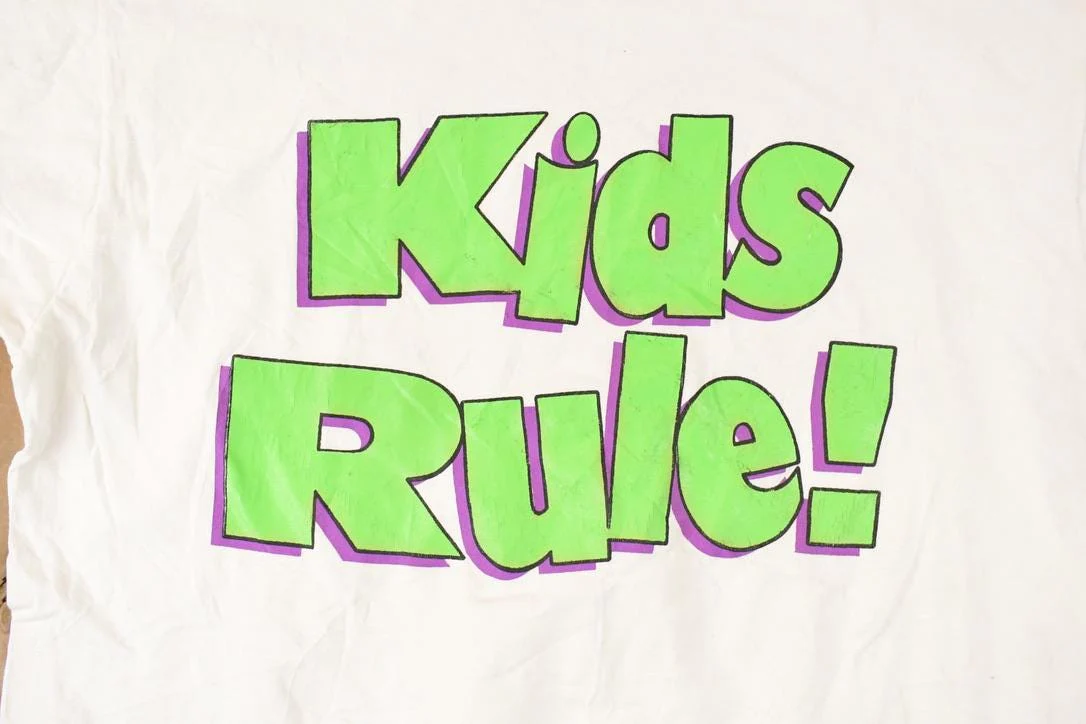 Vintage 1990s Kids Rule Souvenir Cartoon T-Shirt Men's M - Image 3