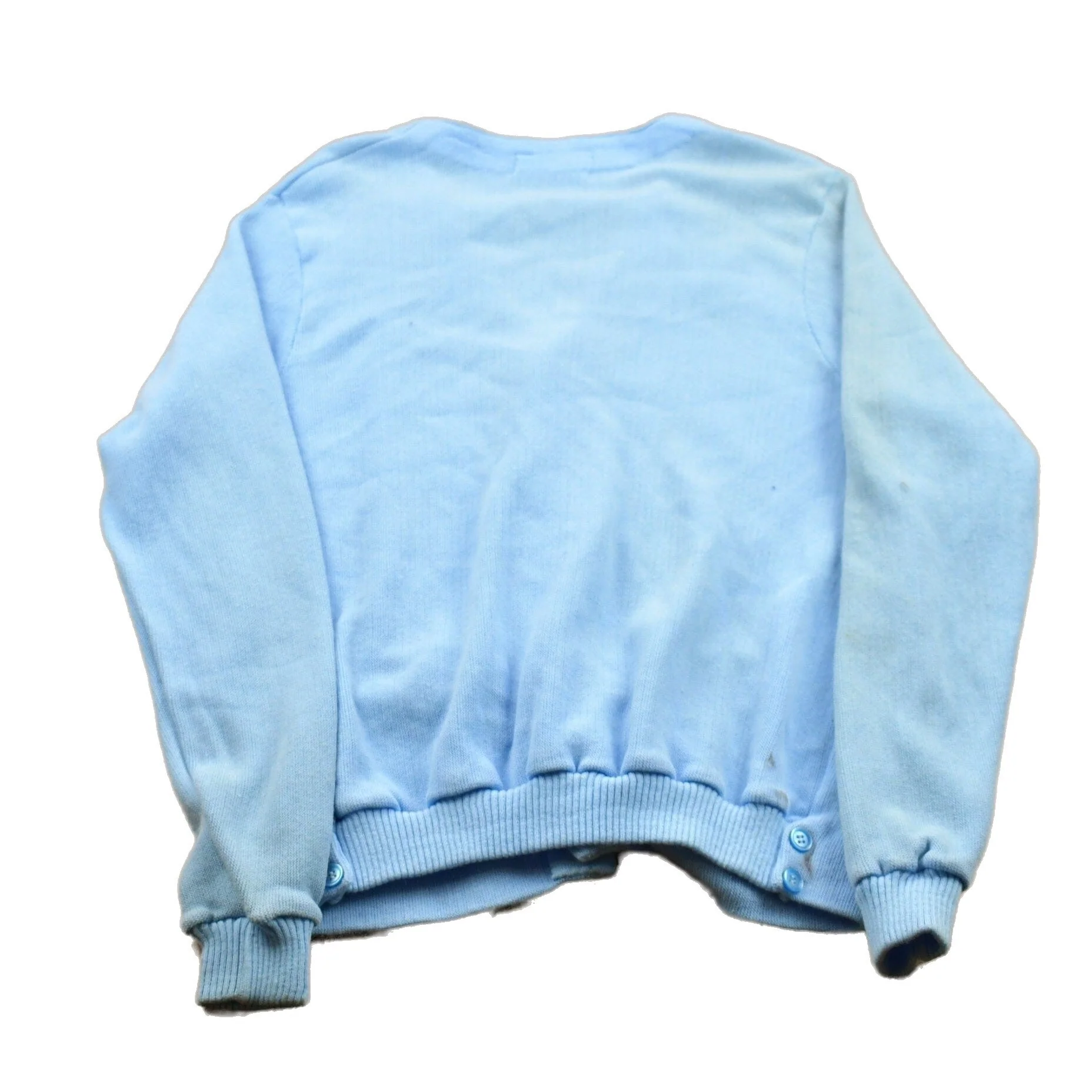 Vintage 1990s King Sport Light Blue Knitted Cardigan Sweater Men's Small - Image 2