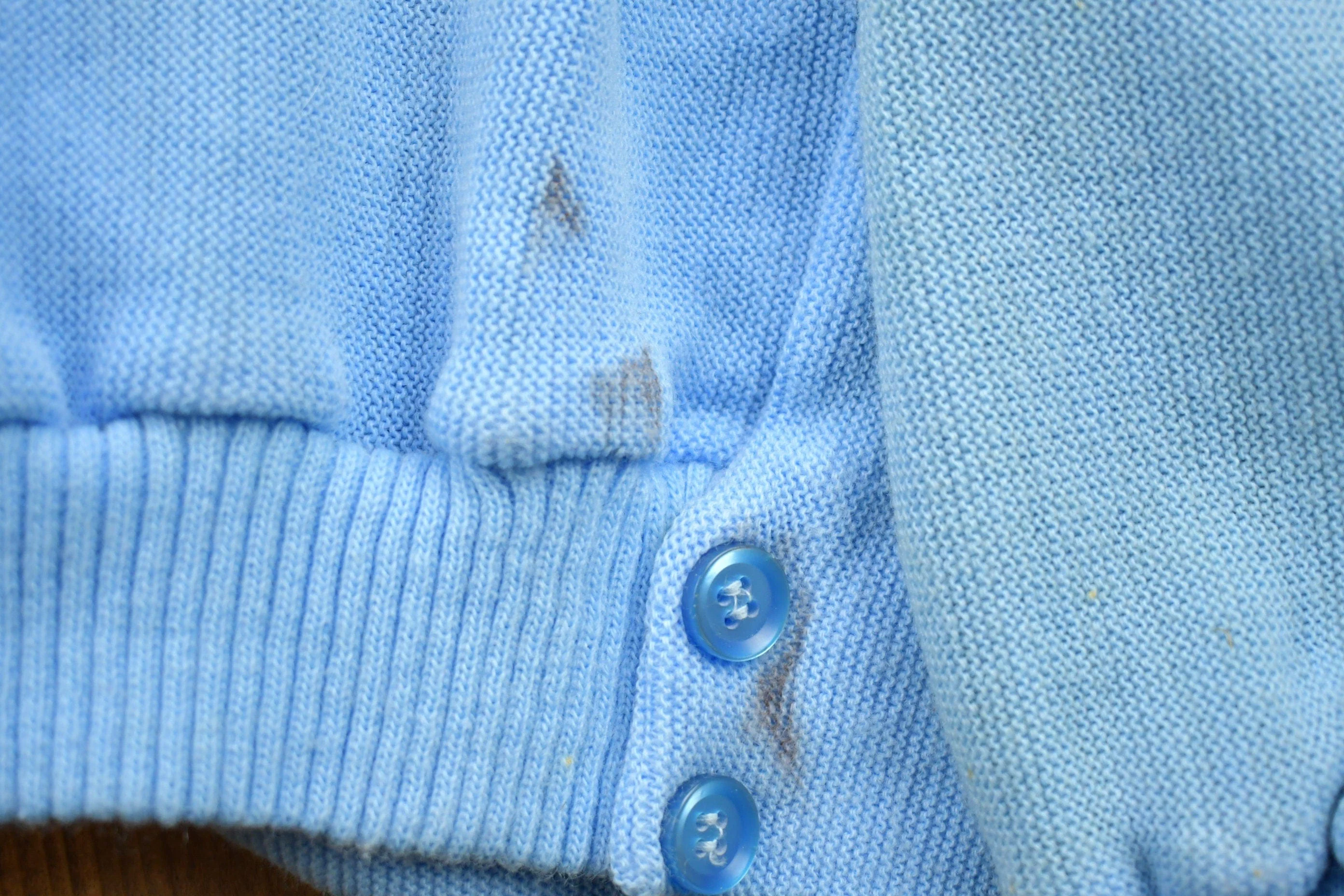 Vintage 1990s King Sport Light Blue Knitted Cardigan Sweater Men's Small - Image 5