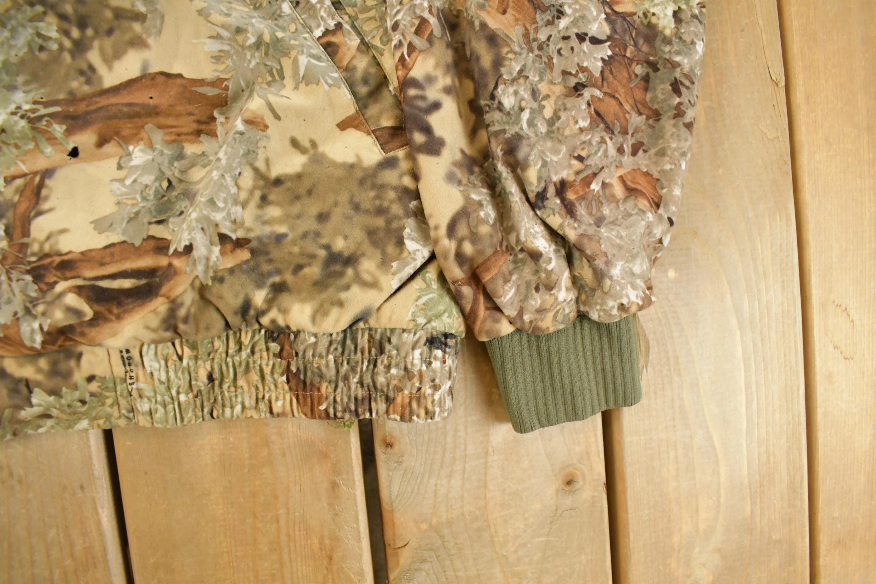 Vintage 1990s King's Outdoor World Tree Camo Bomber Jacket Men's XL - Image 4