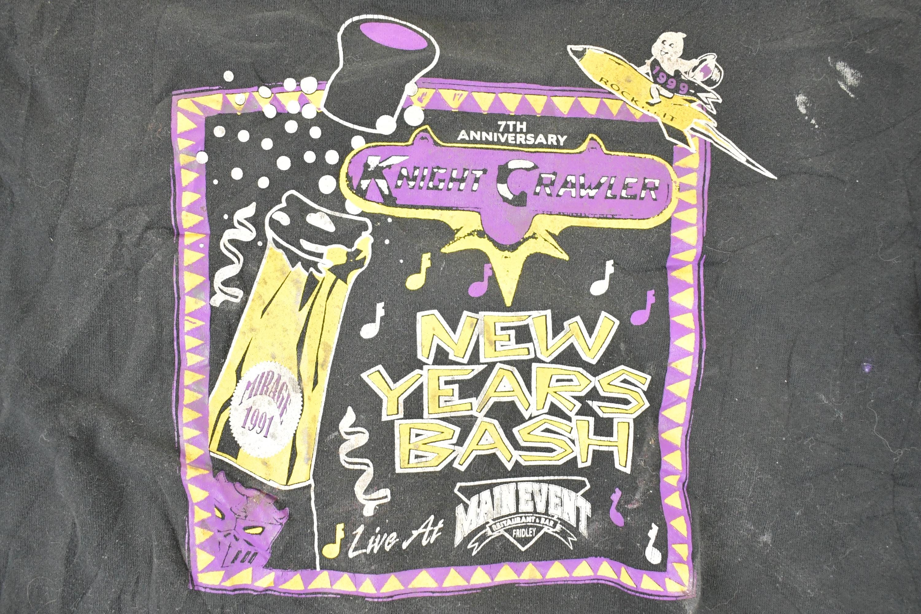 Vintage 1990s Knight Crawler New Years Bash Crewneck Sweatshirt Men's L - Image 3