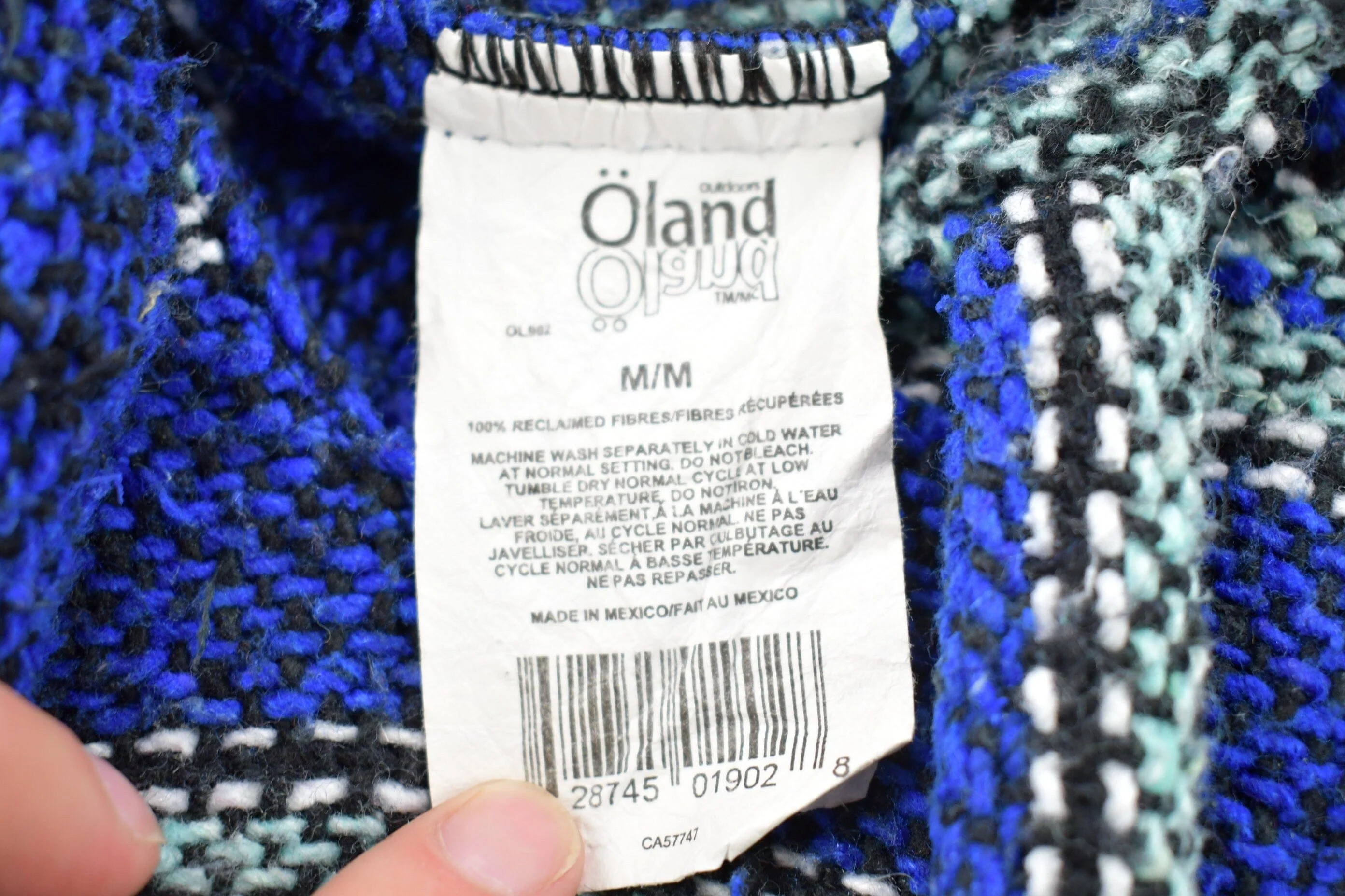 Vintage 1990s Knitted Baja Hooded Sweater Men's Medium - Image 4