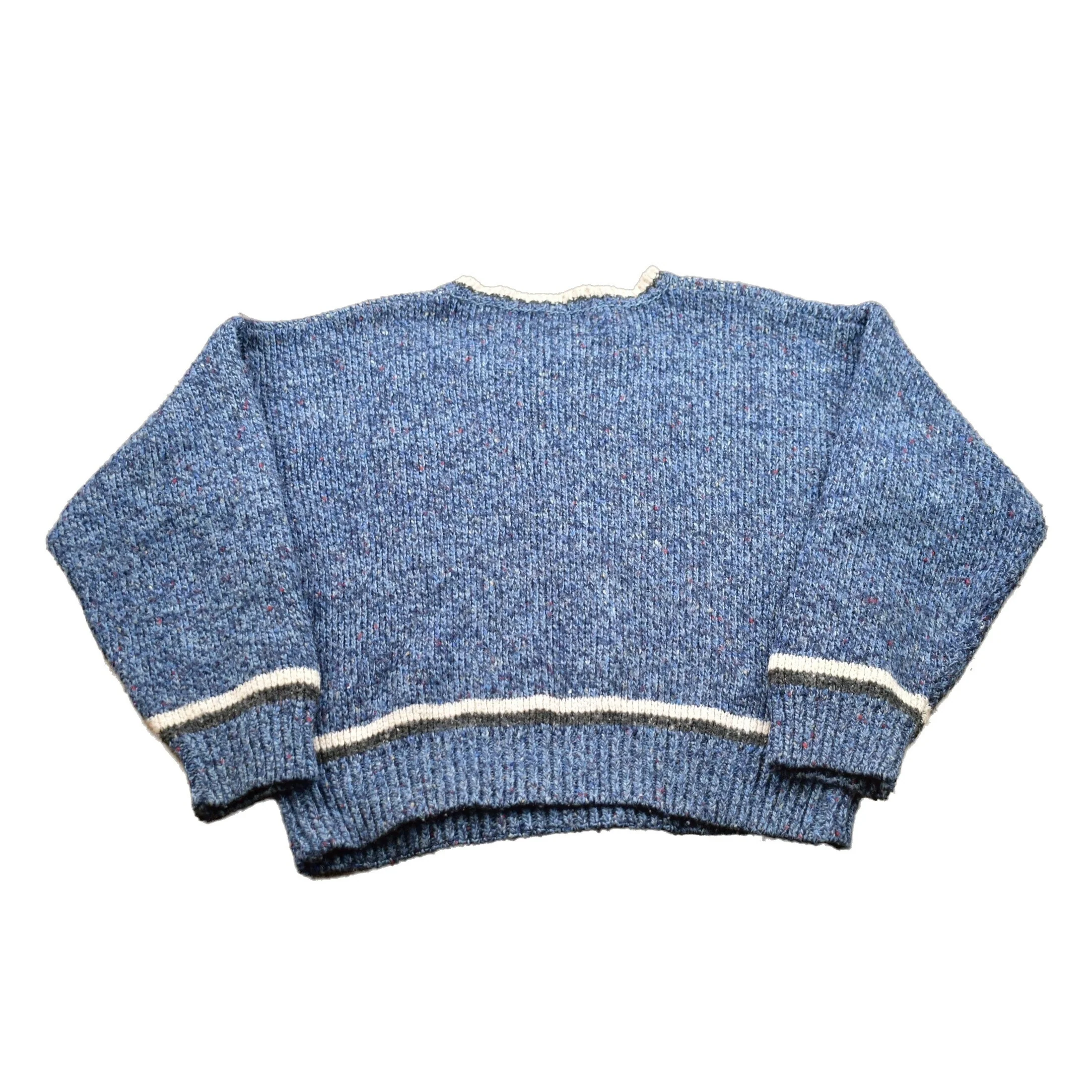 Vintage 1990s Knitted Crewneck Sweater Men's Small - Image 2