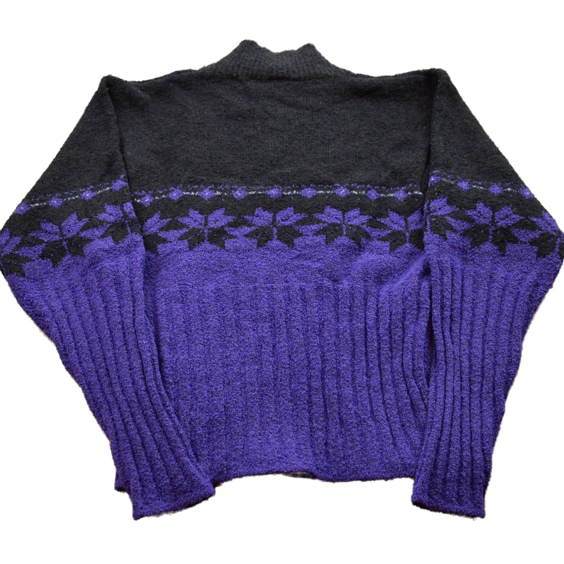 Vintage 1990s Knitted Crewneck Sweater Women's XS - Image 2