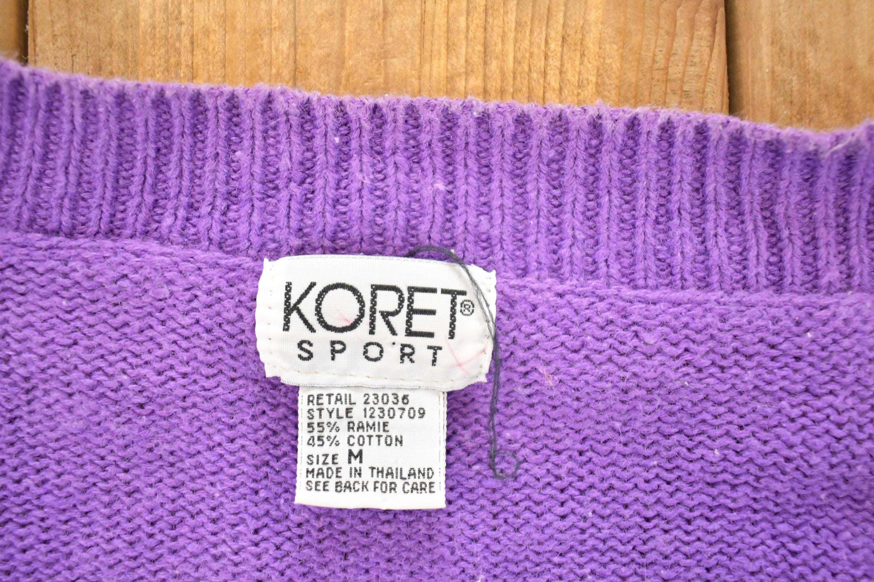 Vintage 1990s Koret Sport AOP Golfing Abstract Knit Cardigan Sweater Women's M - Image 4