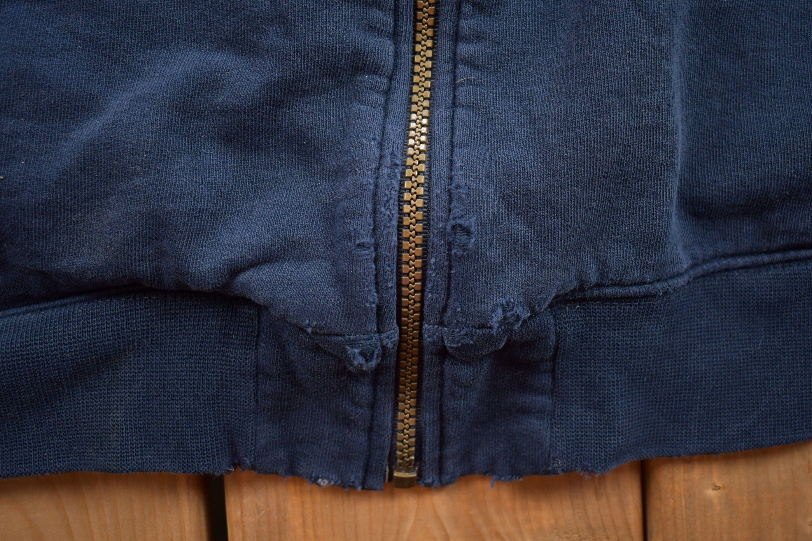 Vintage 1990s L.L. Bean Blank Zip Up Hoodie Men's MMen's Medium - Image 4