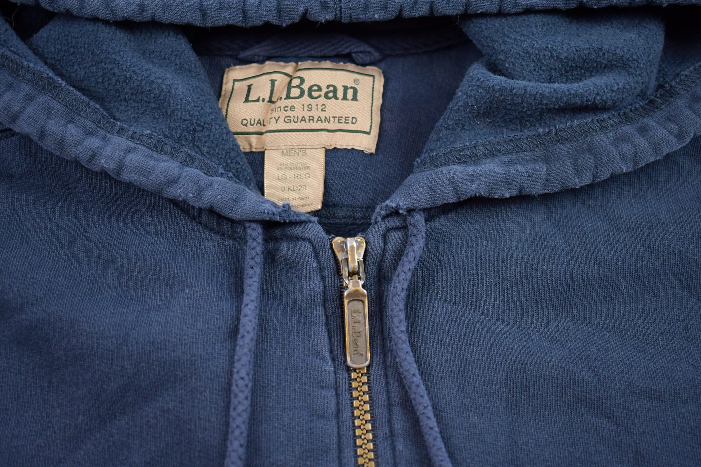 Vintage 1990s L.L. Bean Blank Zip Up Hoodie Men's MMen's Medium - Image 7