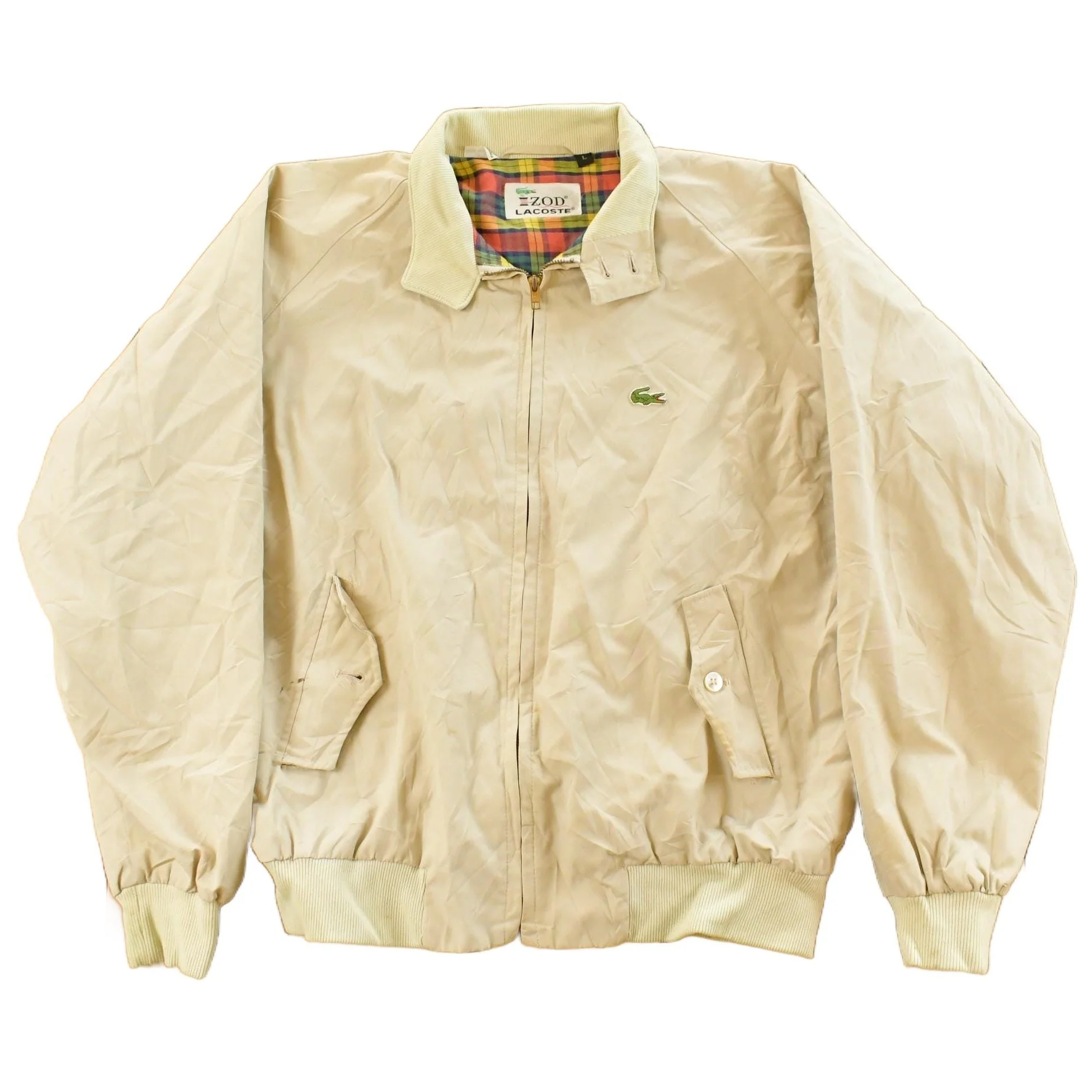 Vintage 1990s Lacoste Izod Full Zip Windbreaker Jacket Men's Large