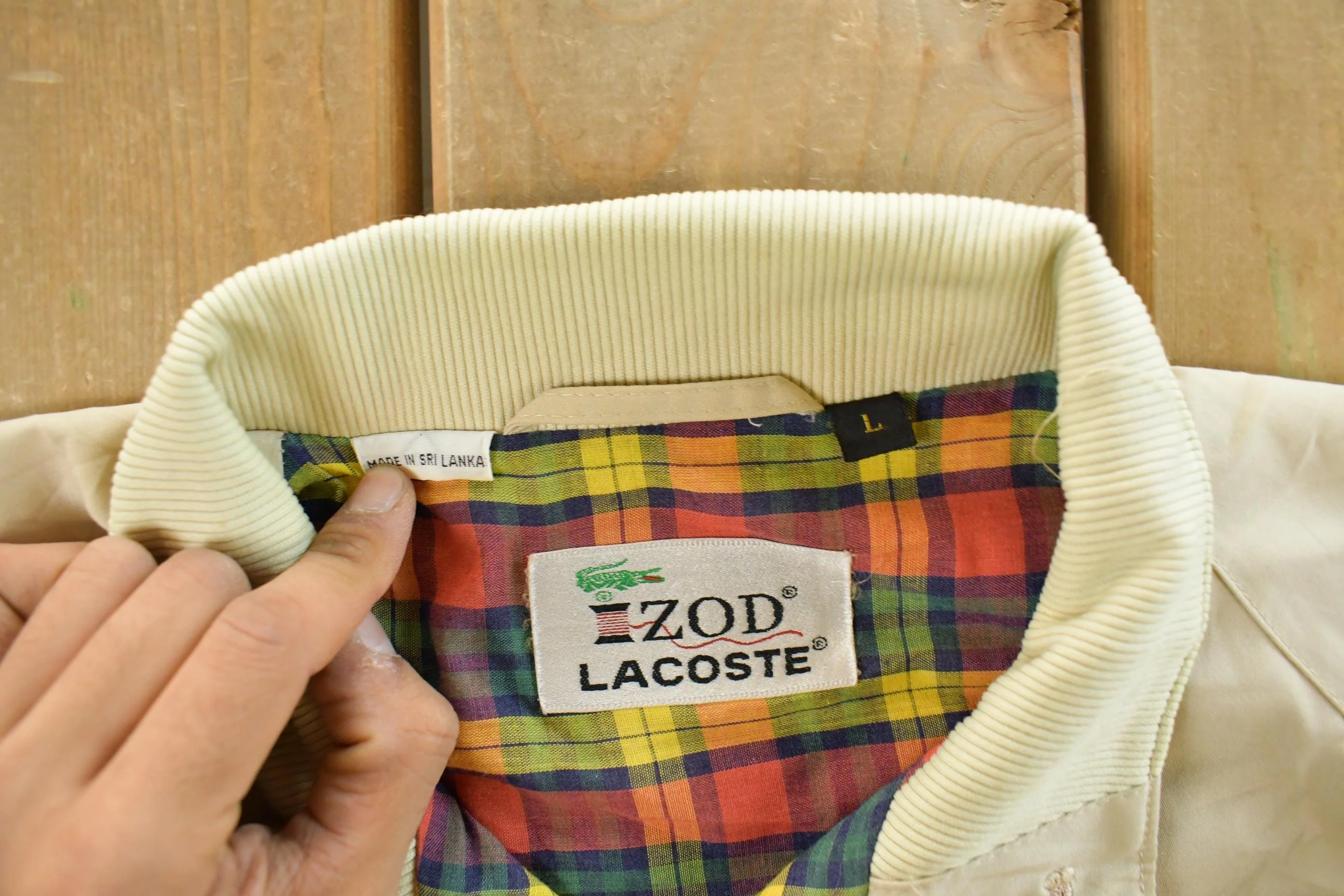 Vintage 1990s Lacoste Izod Full Zip Windbreaker Jacket Men's Large - Image 6