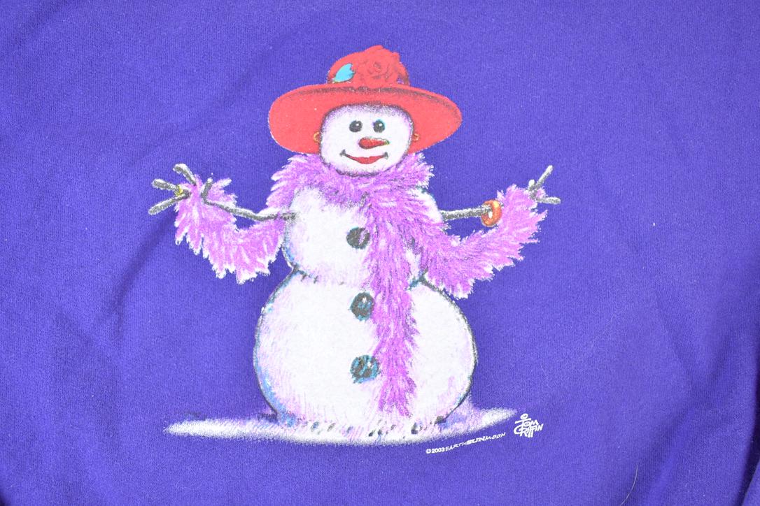 Vintage 1990s Lady Snowman Outdoorsman Crewneck Sweatshirt Men's XL - Image 4