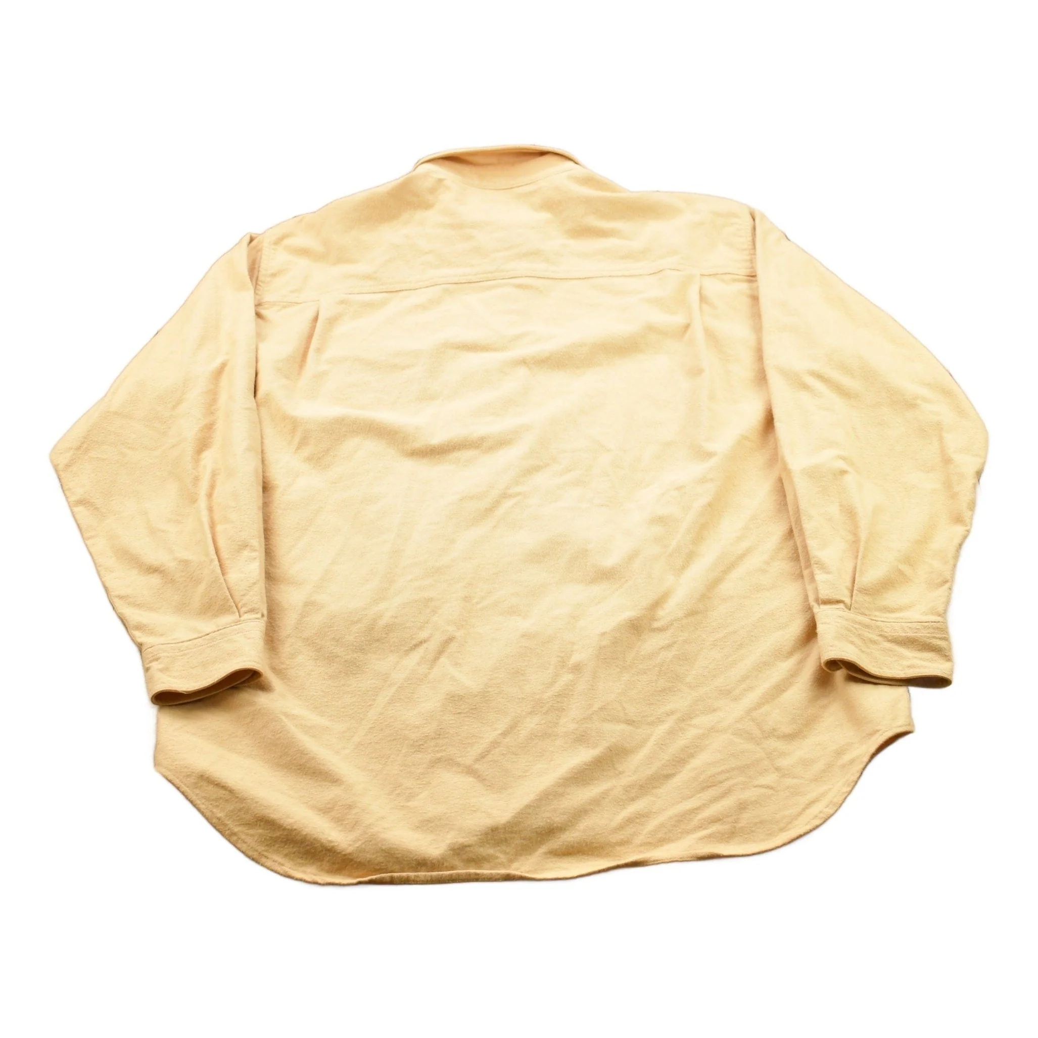 Vintage 1990s Land's End Blank Yellow Button Up Shirt Men's 2XL - Image 2