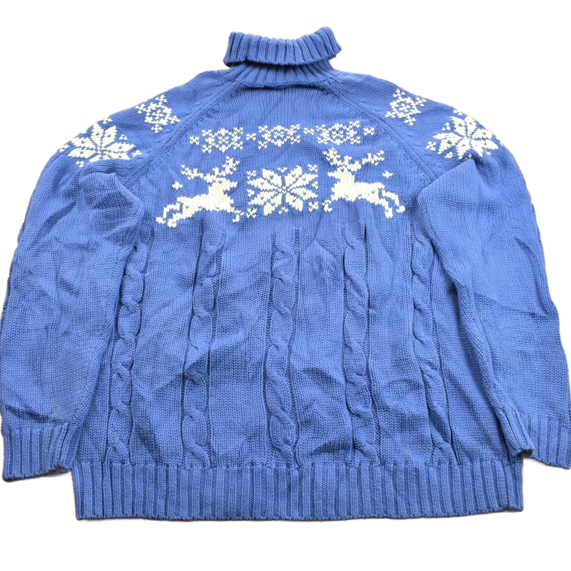Vintage 1990s Lands End Winter Theme Turtleneck Sweater Women's XL - Image 2