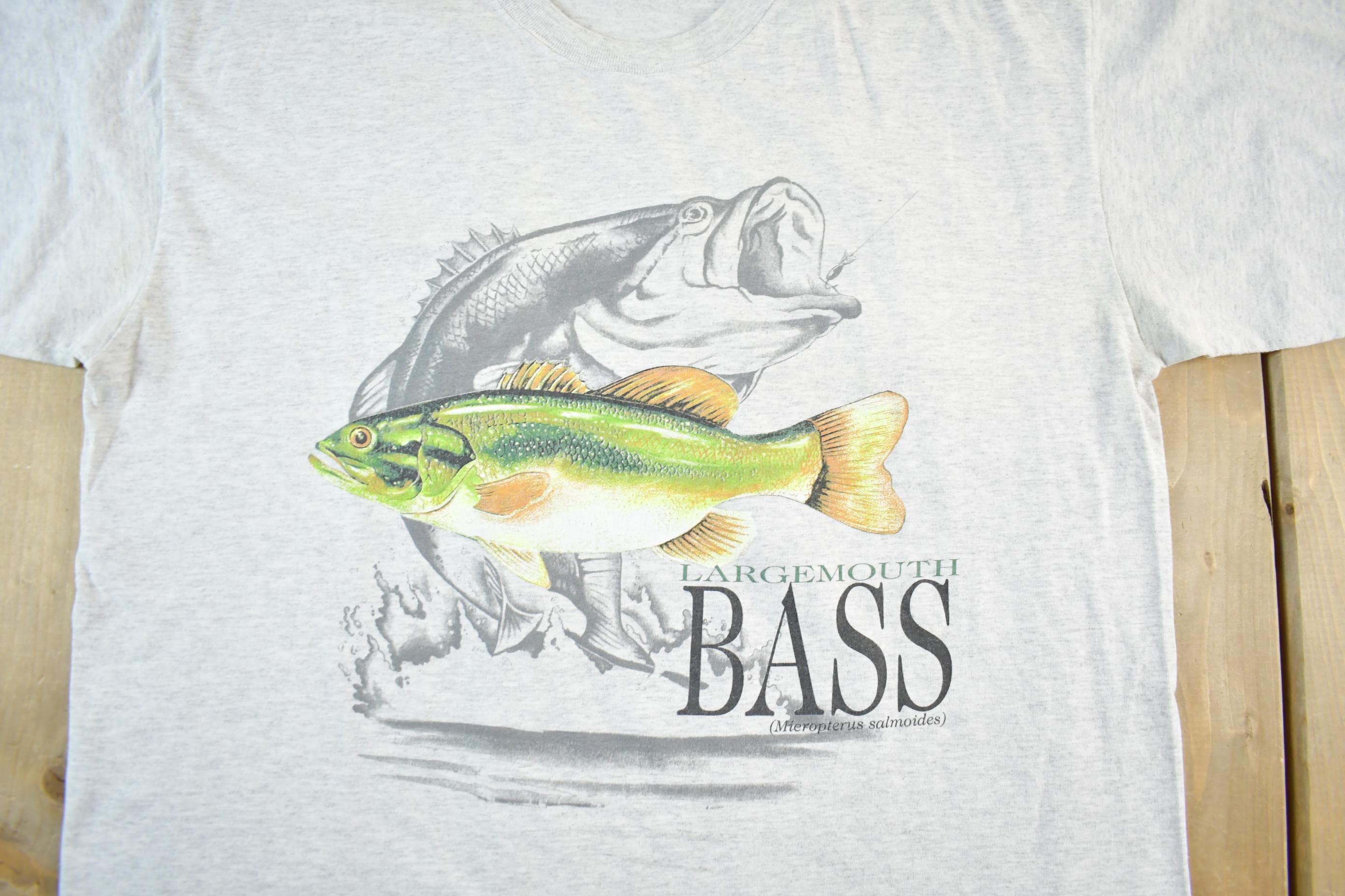 Vintage 1990s Large Mouth Bass Graphic T Shirt Men's XL - Image 3