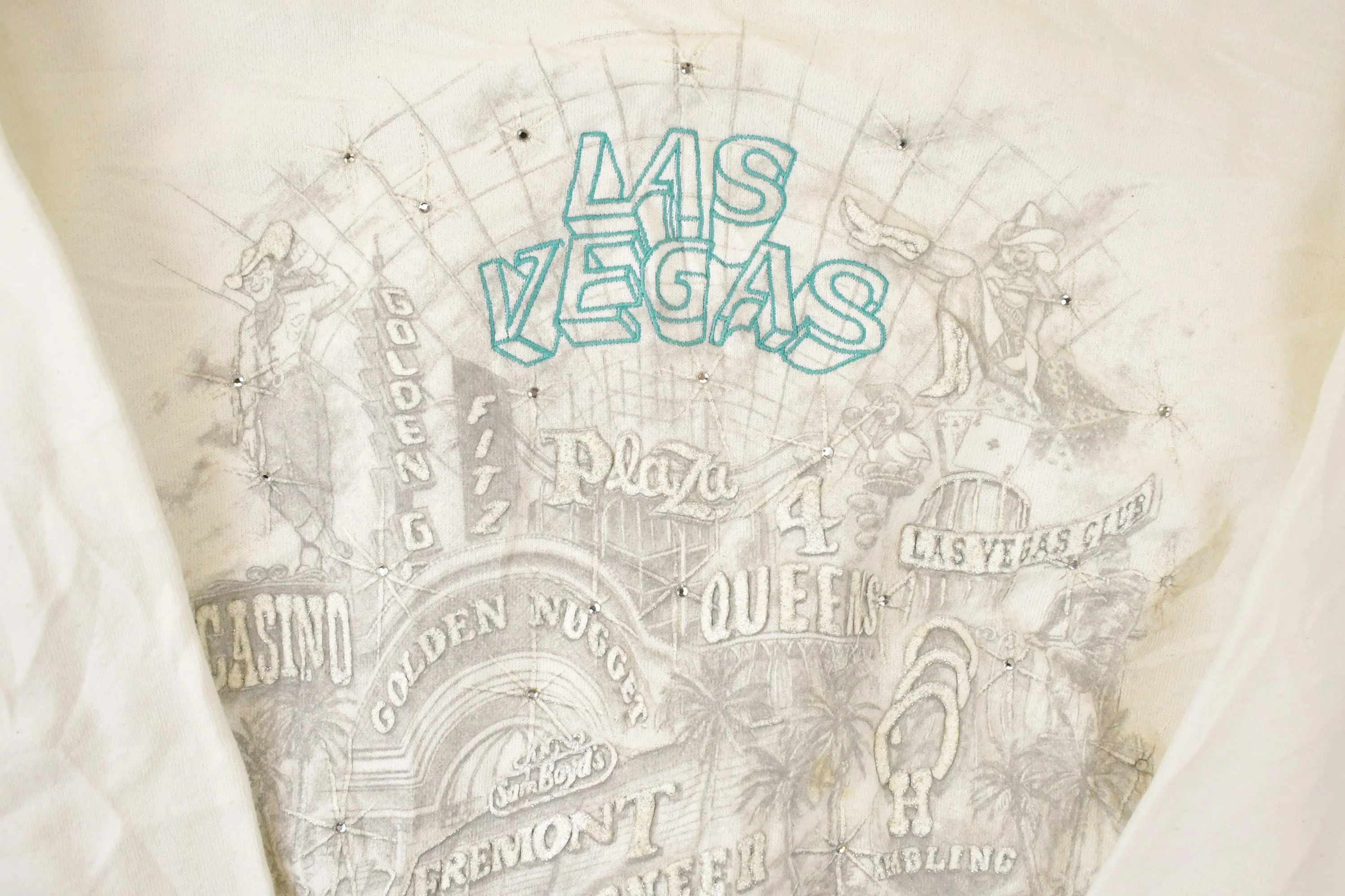 Vintage 1990s Las Vegas Graphic Print Crewneck Sweatshirt Mens S - Image 3