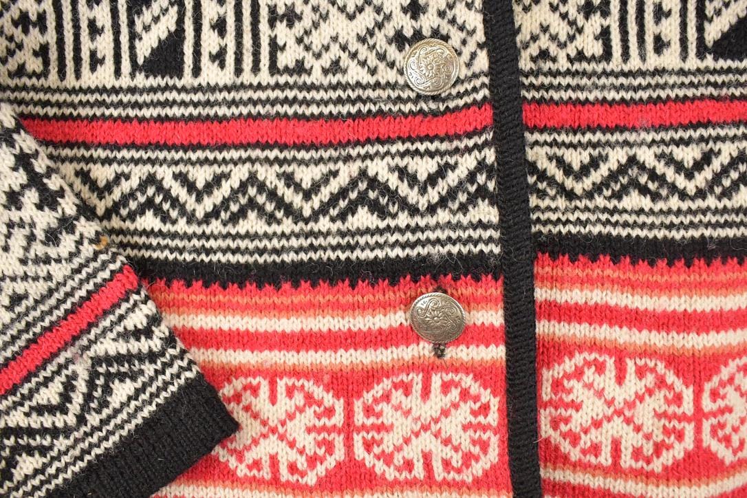 Vintage 1990s Laura Ashley Wool Knit Cardigan Sweater Women's S - Image 3