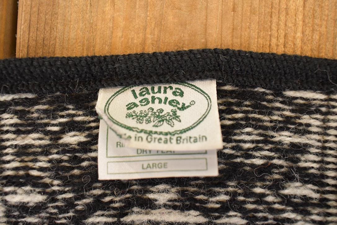 Vintage 1990s Laura Ashley Wool Knit Cardigan Sweater Women's S - Image 5