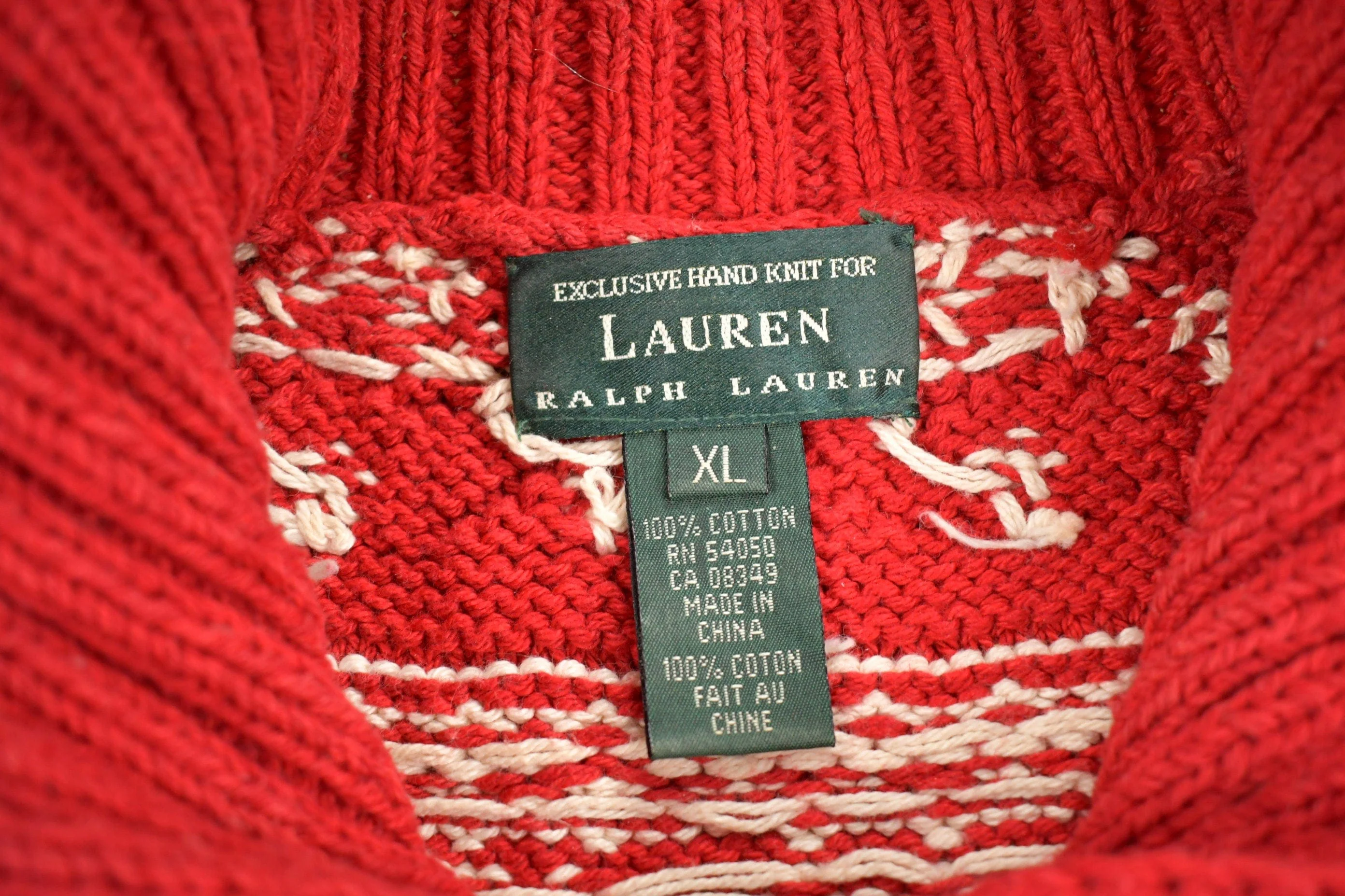 Vintage 1990s Lauren Ralph Lauren Snowflake Knit Sweater Women's XL - Image 5