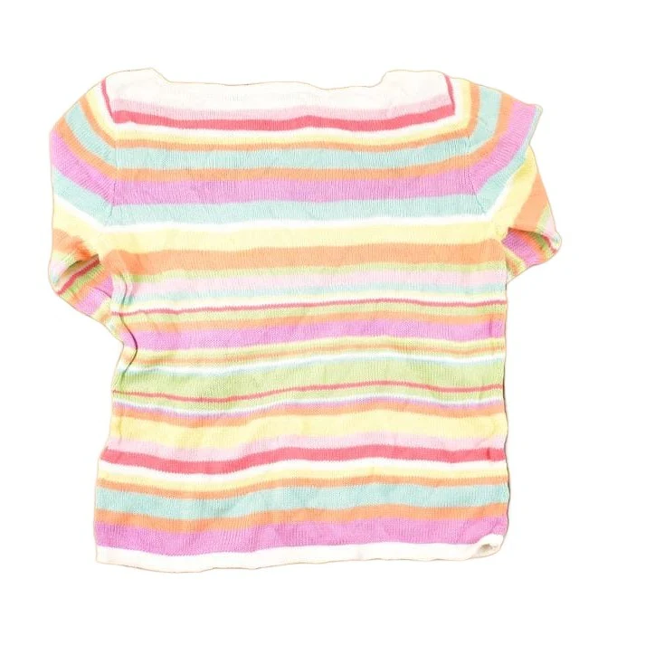 Vintage 1990s Lauren Ralph Lauren Striped Knit Crewneck Sweater Women's Cropped L - Image 2