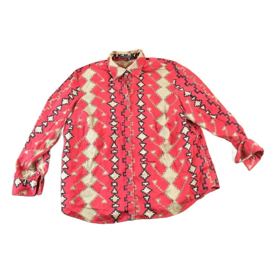 Vintage 1990s Lauren Ralph Lauren Western Button Up Shirt Men's Large