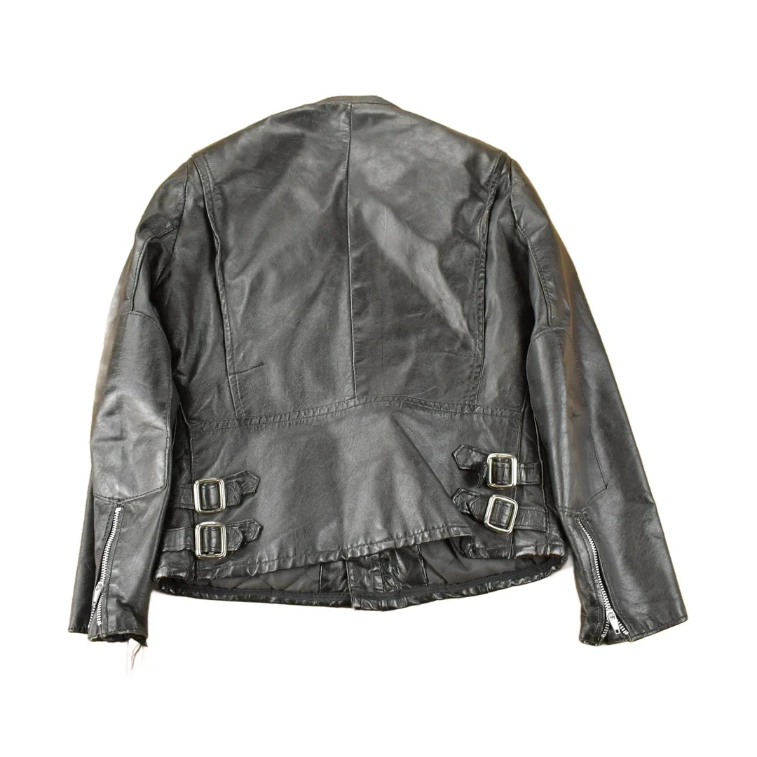 Vintage 1990s Leather Attic Genuine Leather Biker Jacket Made In Canada - Image 2