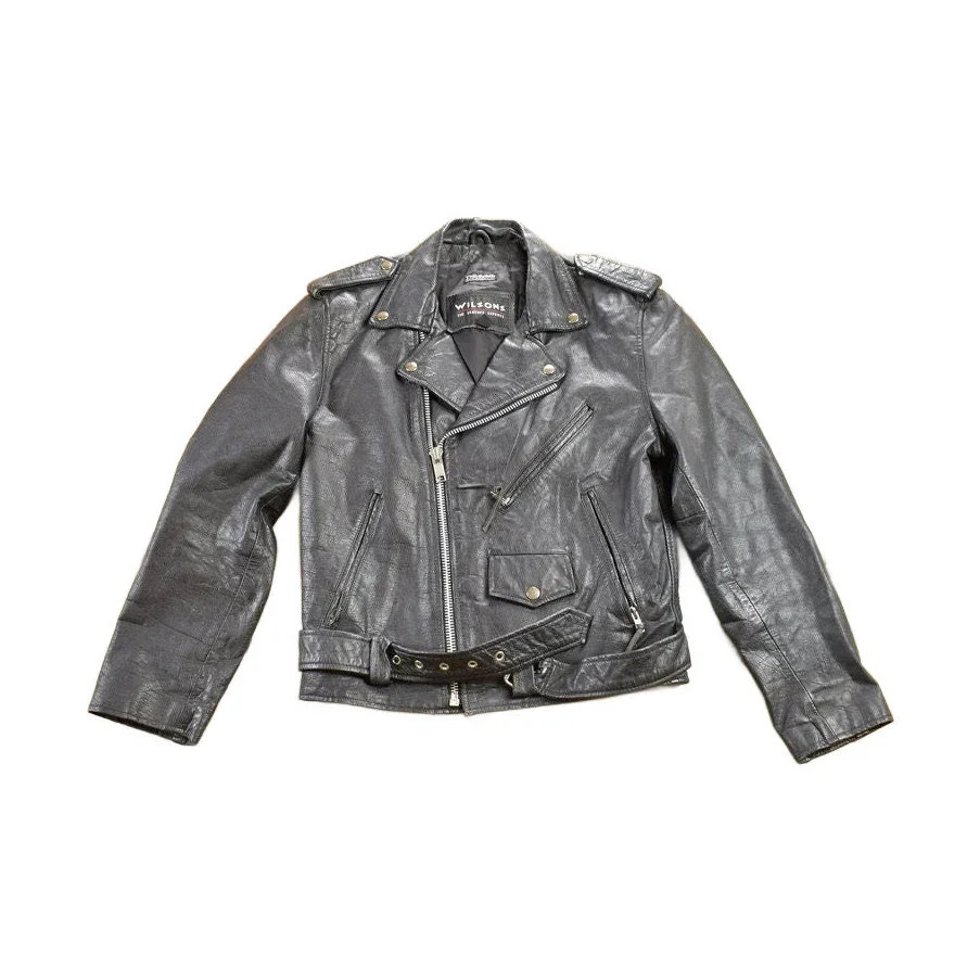 Vintage 1990s Leather Biker Jacket Men's Medium