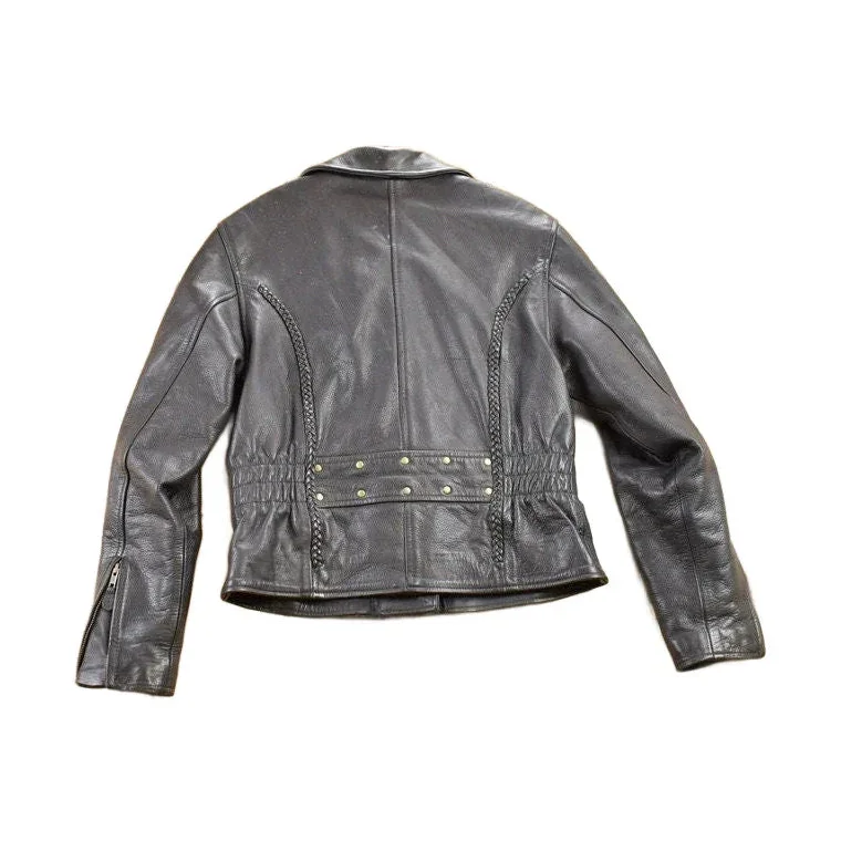 Vintage 1990s Leather Biker Jacket Men's Large - Image 2