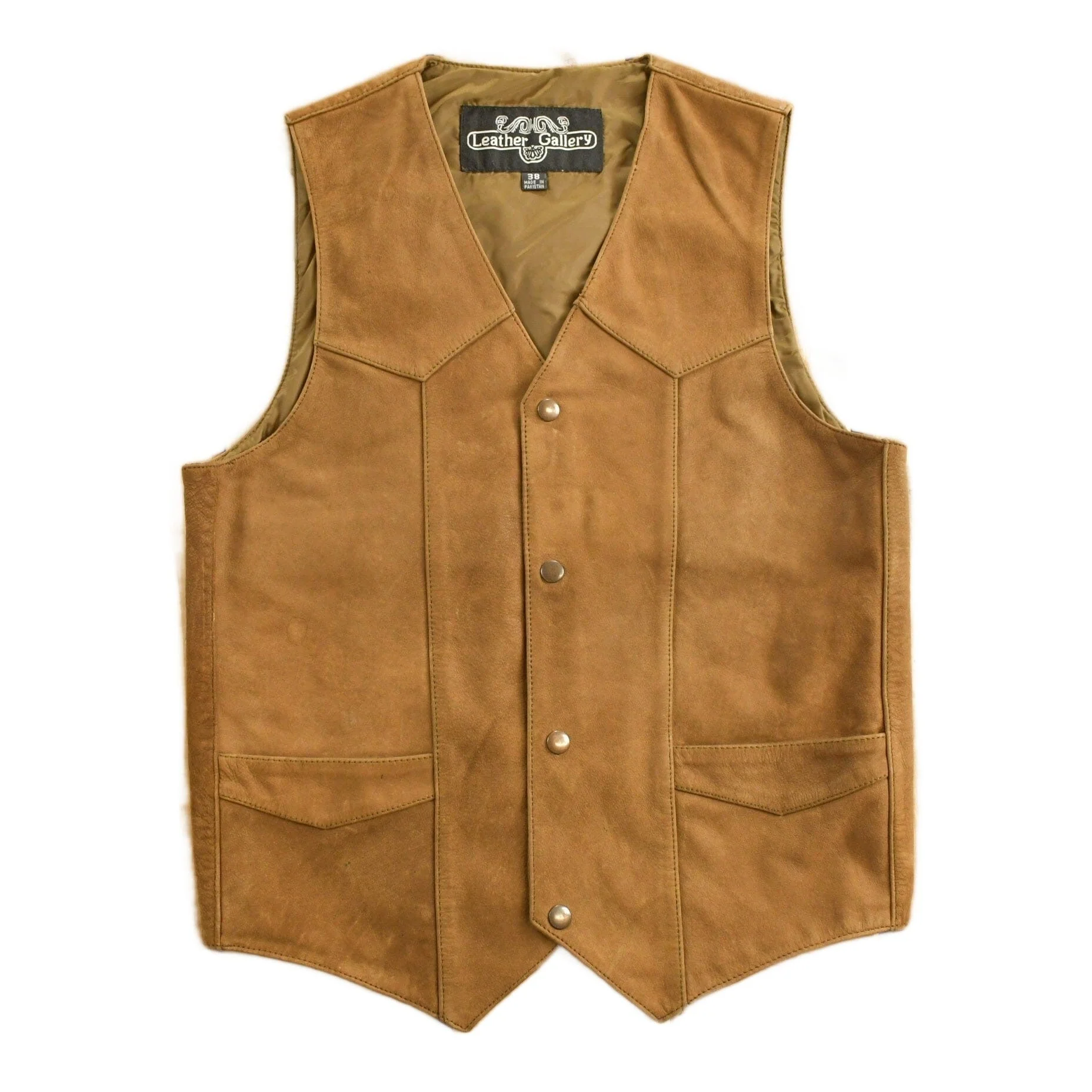 Vintage 1990s Leather Gallery Leather Western Vest Men's S
