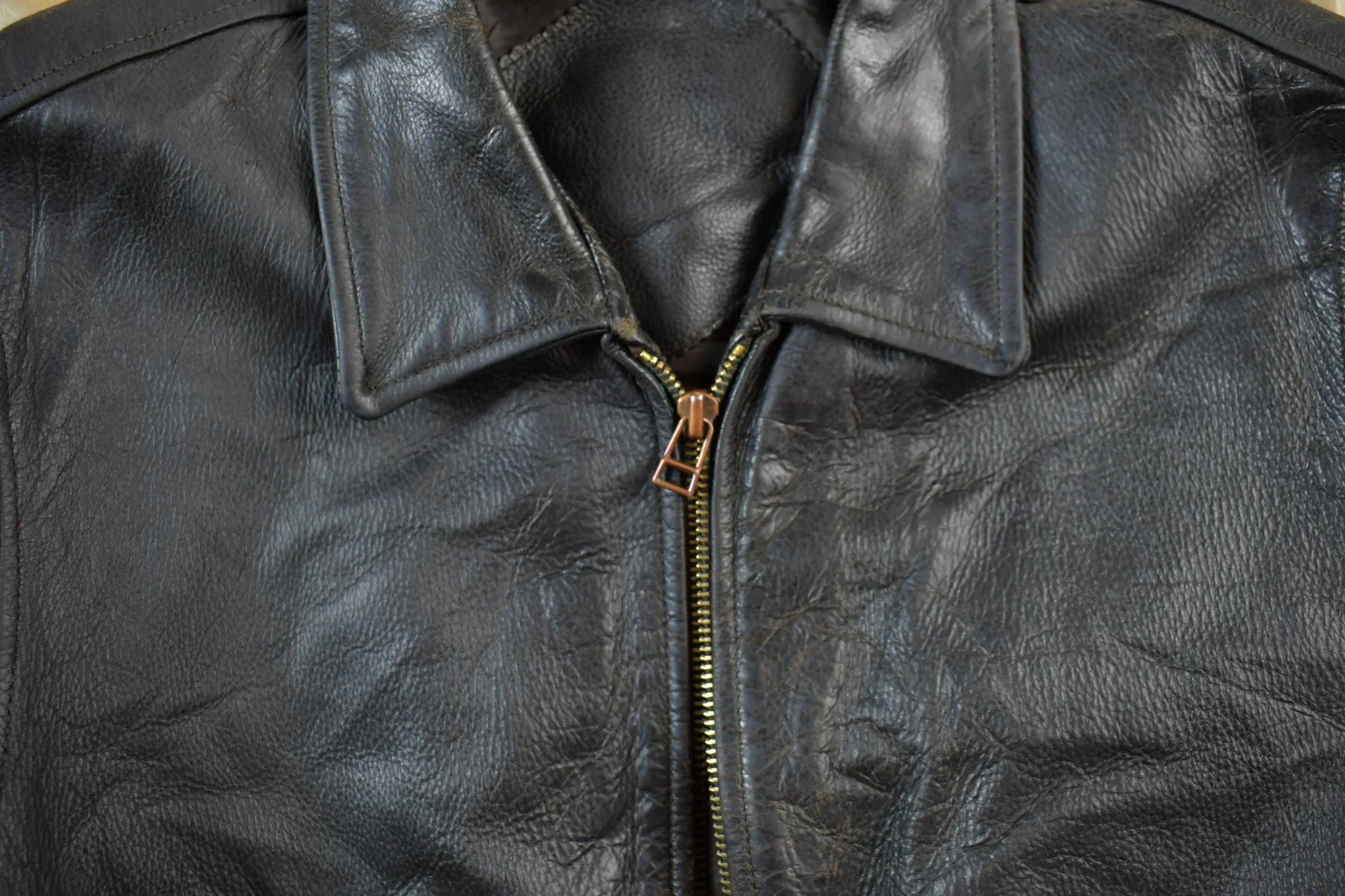 Vintage 1990s Leather Zip Up Lamb Skin Jacket Women's M - Image 8