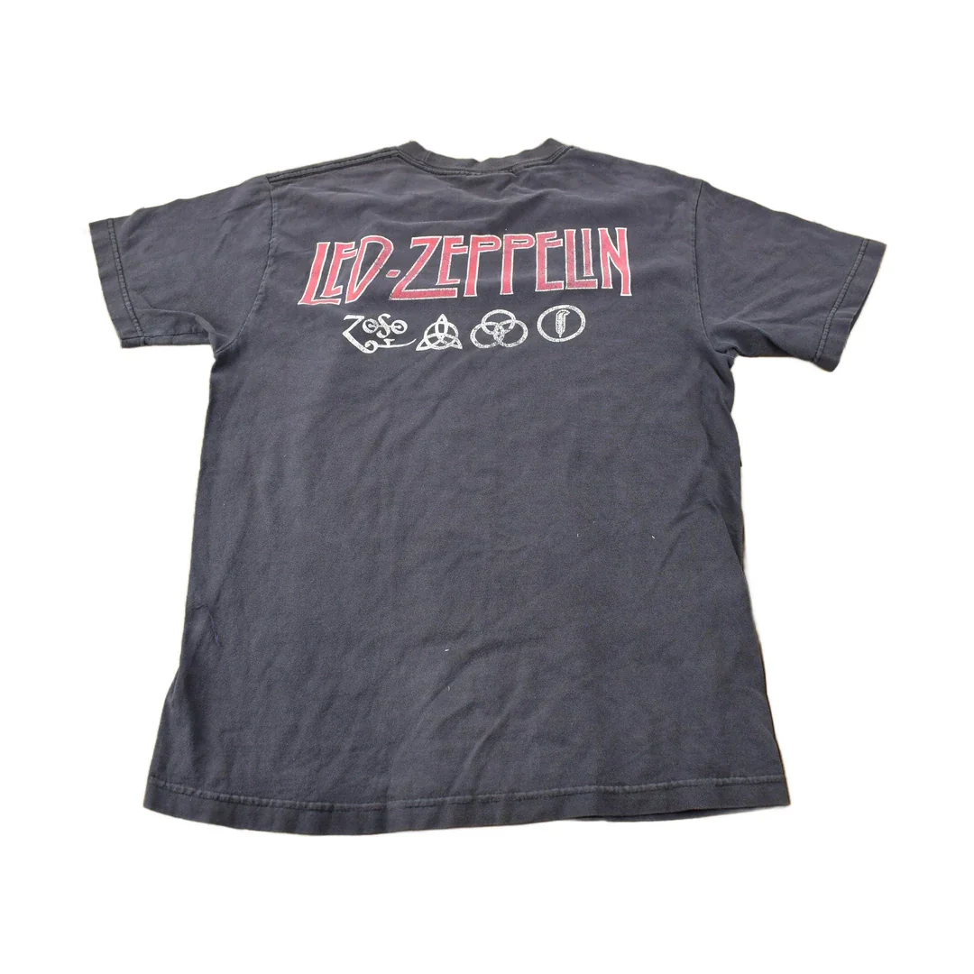 Vintage 1990s Led Zeppelin Zoso Graphic Artimonde Band Tee Made in USA Size M - Image 2