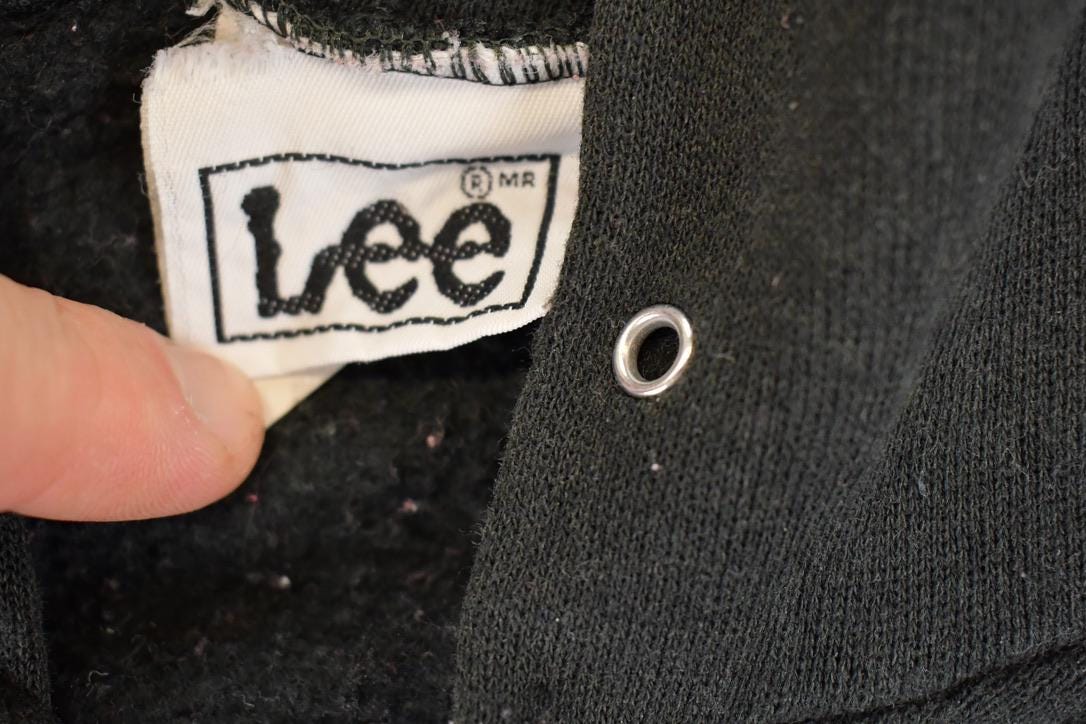 Vintage 1990s Lee Blank Hoodie Sweatshirt Men's L - Image 3