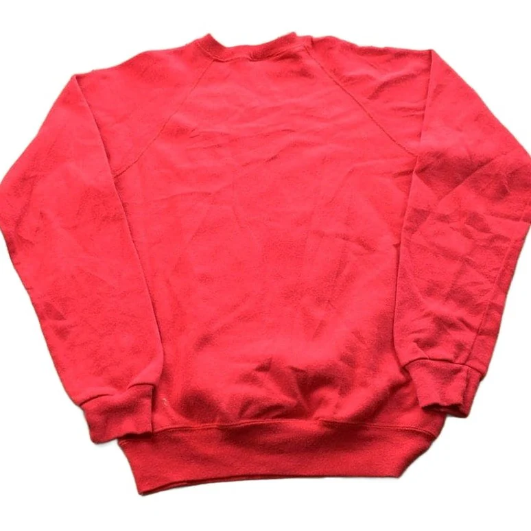Vintage 1990s Lee Blank Red Crewneck Sweatshirt Men's XS - Image 2