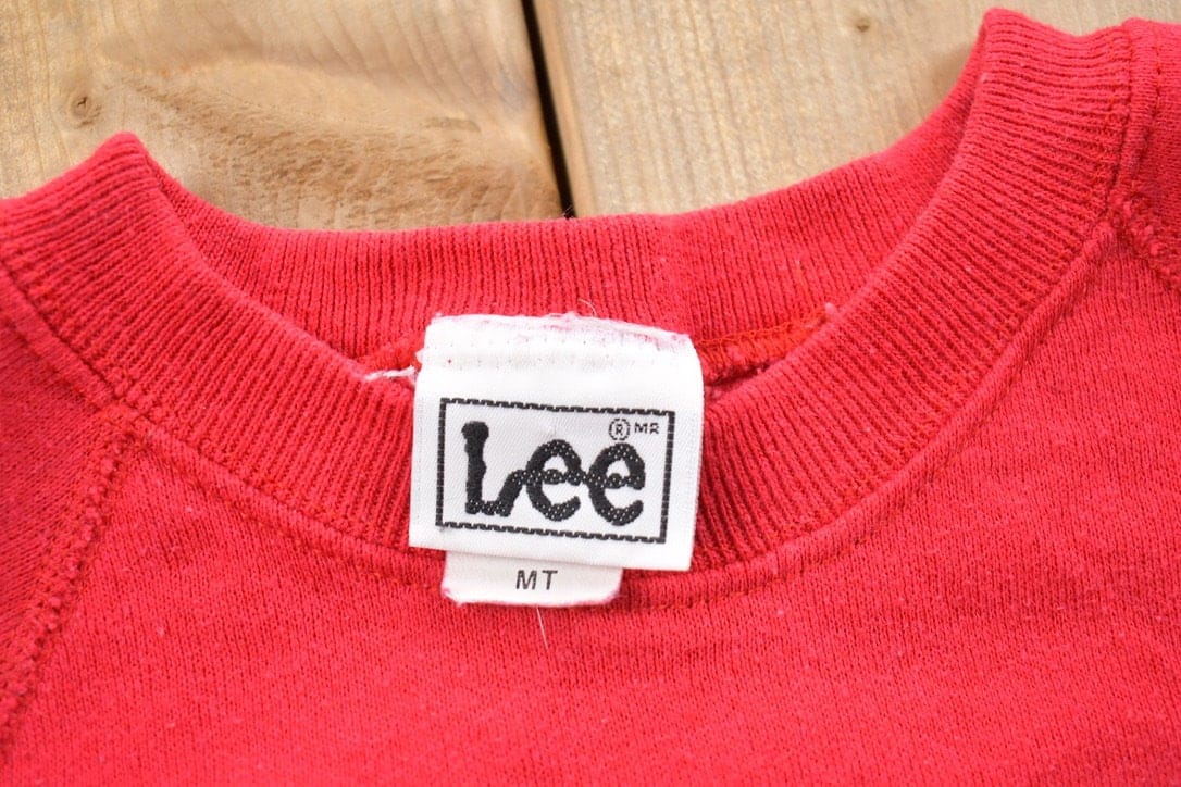 Vintage 1990s Lee Blank Red Crewneck Sweatshirt Men's XS - Image 4