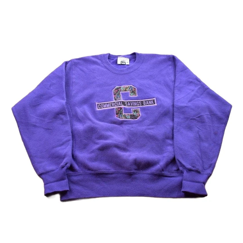 Vintage 1990s Lee Commercial Savings Bank Crewneck Sweatshirt Men's Small