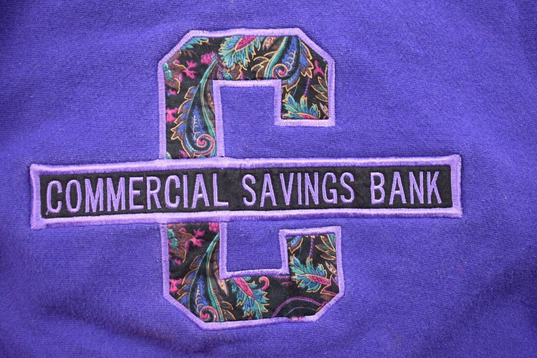 Vintage 1990s Lee Commercial Savings Bank Crewneck Sweatshirt Men's Small - Image 5