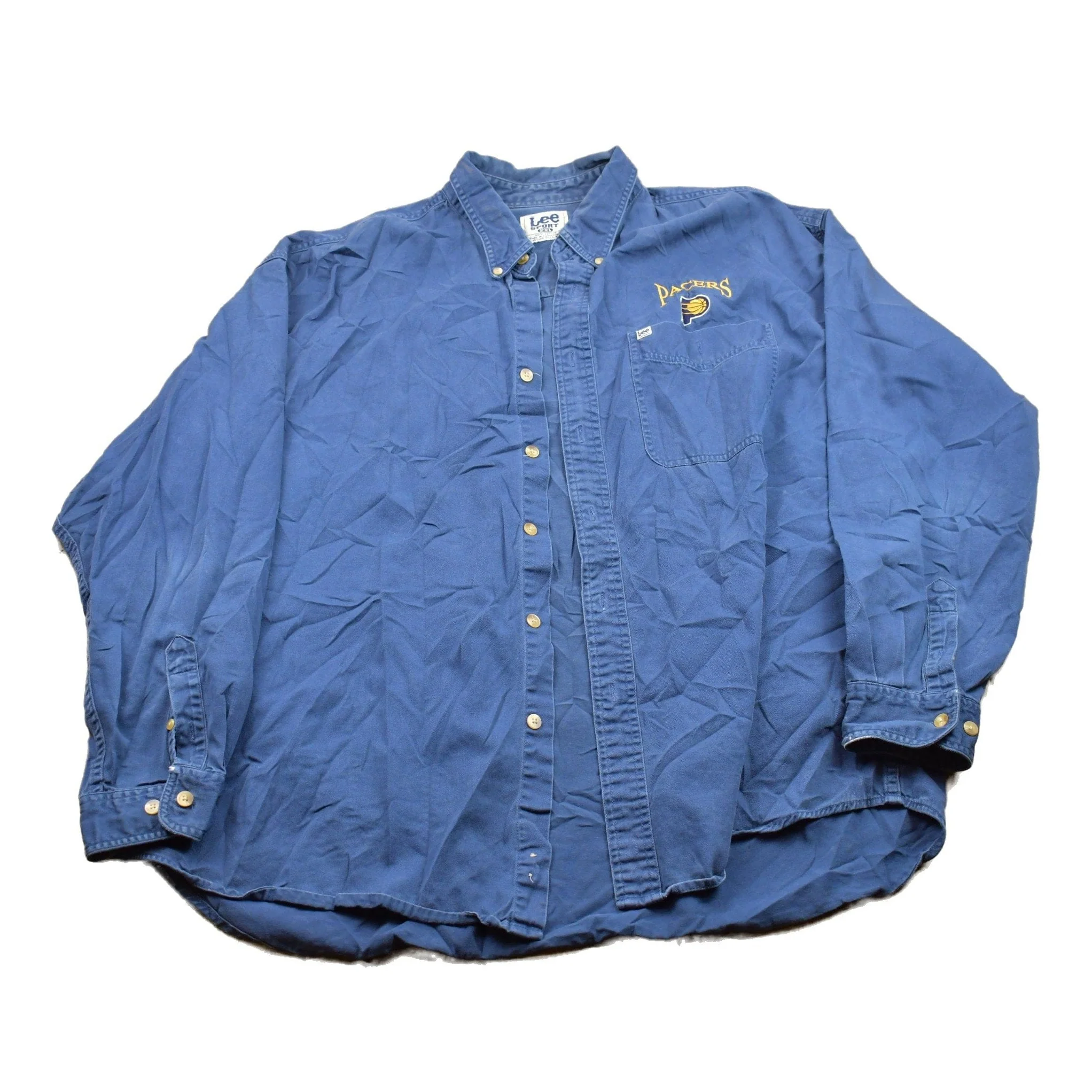 Vintage 1990s Lee Sport Denim Button Up Shirt Men's 2XL