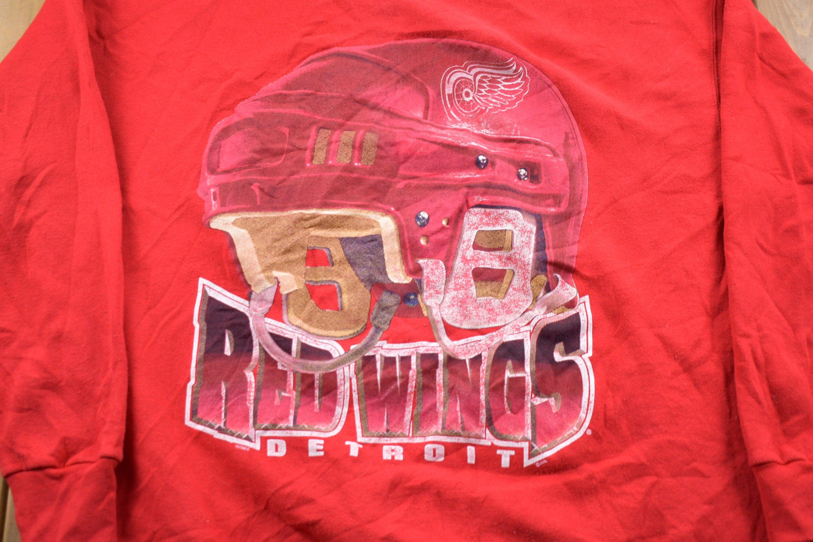 Vintage 1990s Lee Sport Detroit Red Wings Crewneck Sweatshirt Men's 2XL - Image 3