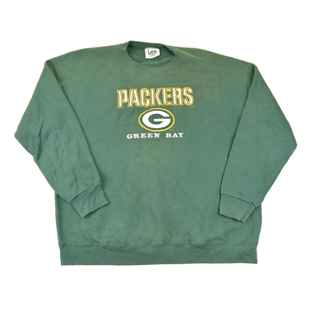 Vintage 1990s Lee Sport Green Bay Packers Embroidered NFL Crewneck Sweatshirt Men's XL