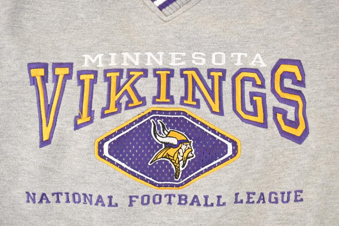 Vintage 1990s Leesport Minnesota Vikings NFL Crewneck Sweatshirt Men's XXL - Image 3