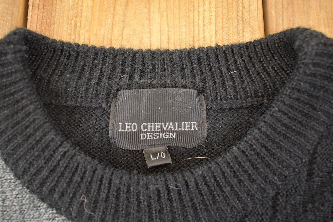Vintage 1990s Leo Chevalier Knit Sweater Men's L - Image 4