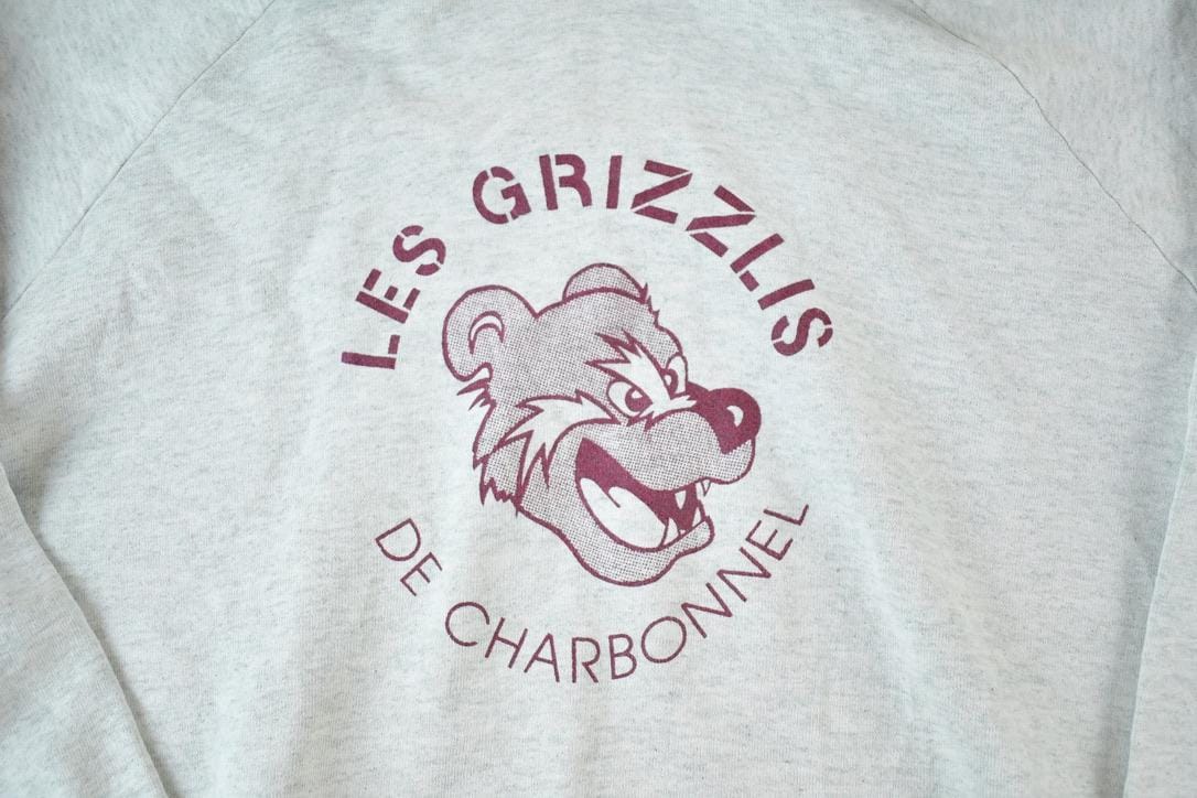 Vintage 1990s Les Grizzlis De Charbonnel Souvenir Hoodie Sweatshirt Made In USA Men's Large - Image 4