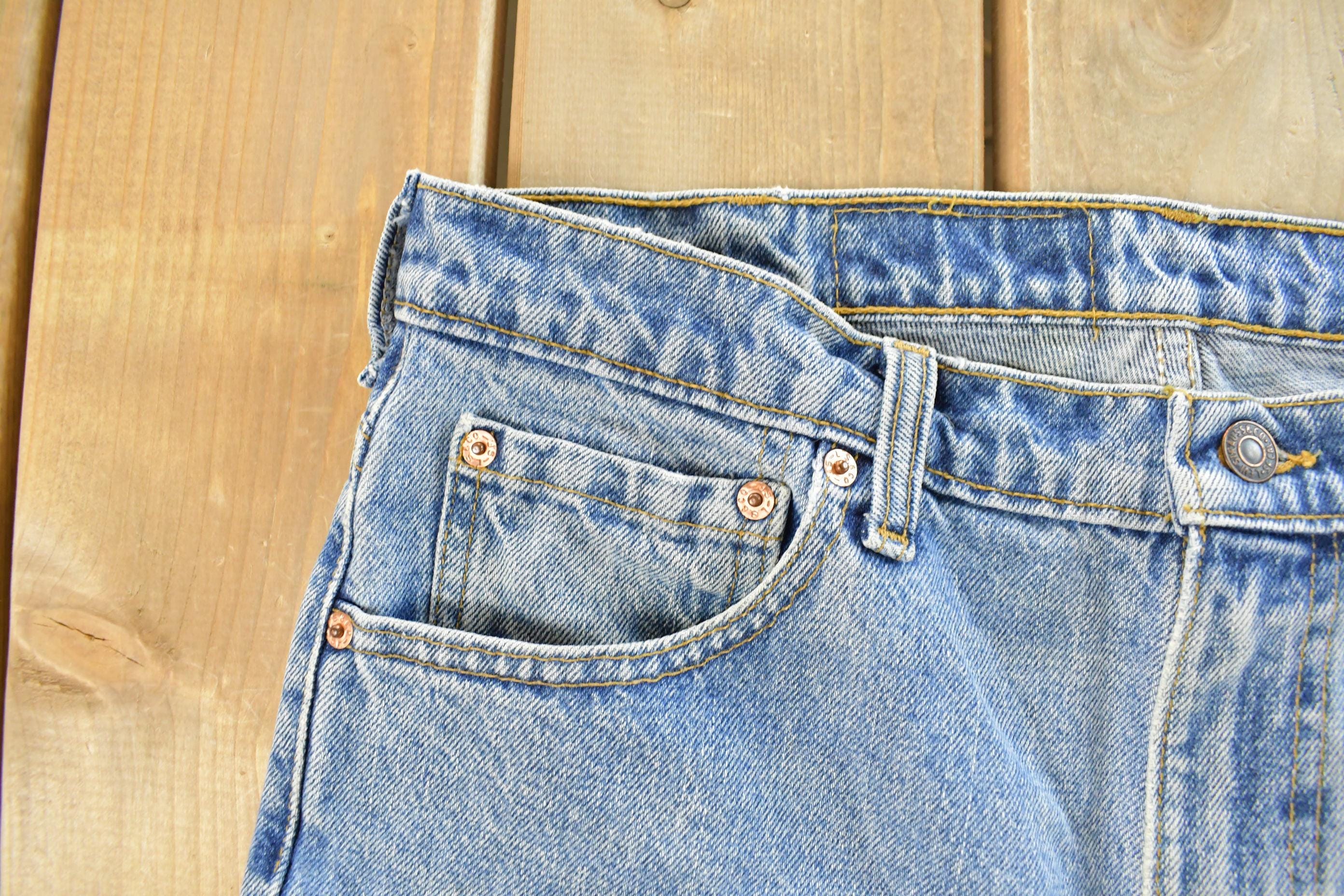 Vintage 1990s Levi's 516 Slim Straight Fit Denim Jeans Men's Men's 34 x 29 - Image 4