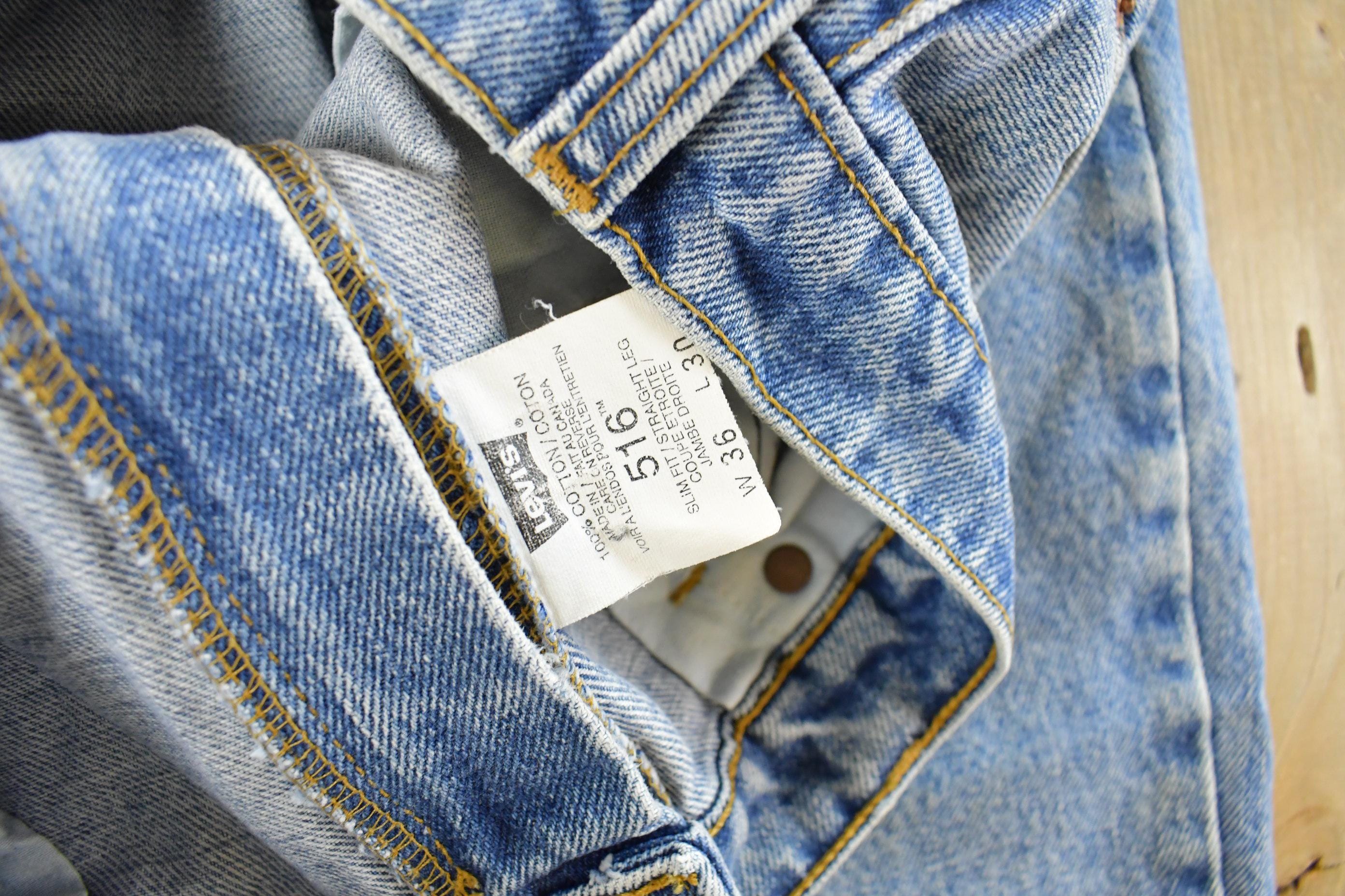 Vintage 1990s Levi's 516 Slim Straight Fit Denim Jeans Men's Men's 34 x 29 - Image 5