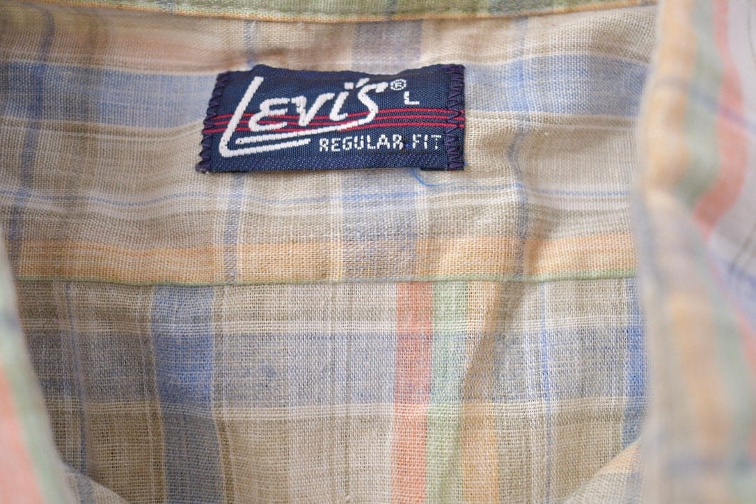 Vintage 1990s Levi's Button Up Plaid Shirt Men's Large - Image 3