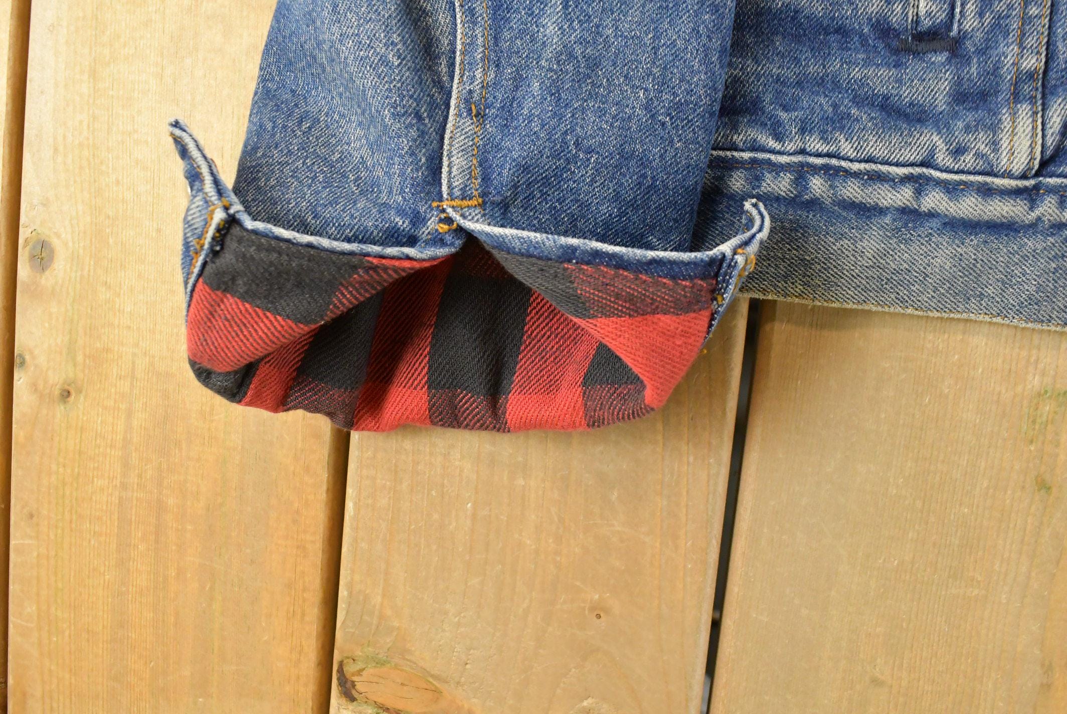 Vintage 1990s Levi's Flannel Lined Denim Jean Trucker Jacket Men's Large - Image 3
