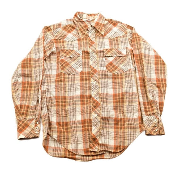 Vintage 1990s Levi's Plaid Western Flannel Button Up Shirt Men's Medium