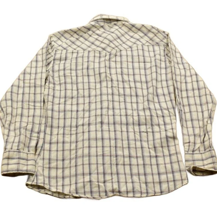 Vintage 1990s Levi's Plaid Western Flannel Button Up Shirt Men's S - Image 2