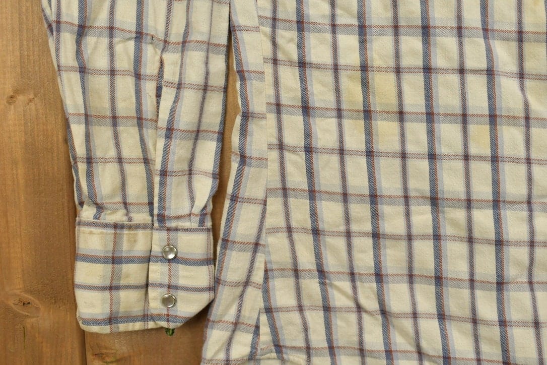Vintage 1990s Levi's Plaid Western Flannel Button Up Shirt Men's S - Image 5